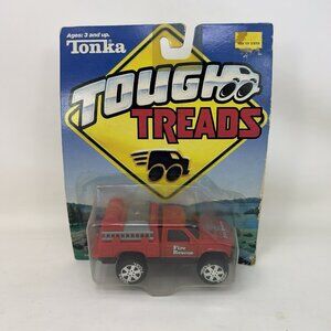 Vintage Tonka Tough Treads Fire Rescue Chevy Truck Red